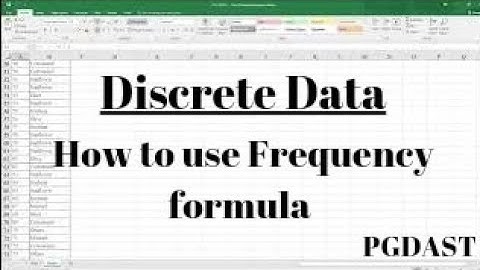 How to use Frequency formula in excel for arrange discrete type of data | PGDAST