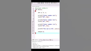#shots #ytshots #trending #viral #youtube #cprogramimg C code for sum of three numbers