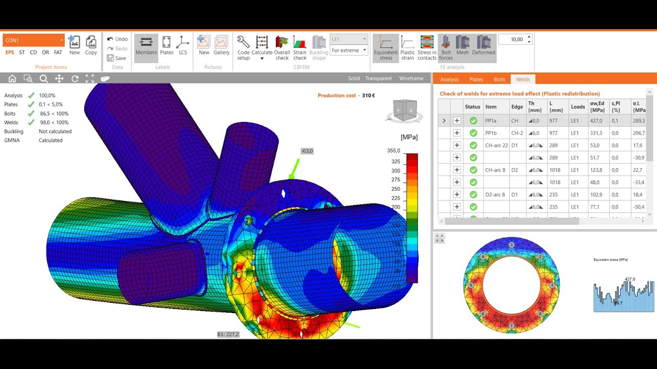 Connection Design of a tubular 3D Frame  in IDEA Statica