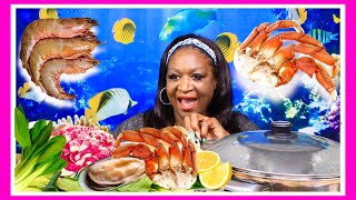 ASIAN “HOT POT” SURF & TURF |  7 DAYS OF SEAFOOD DAY 5 W/ MUKBANG BULLS | LETS TALK ABOUT IT | 먹방