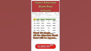 ExcelTrick🤔#Insert Alternate Blank Rows in Excel#exceltips#excelshorts#exceltutorial#excelhacks
