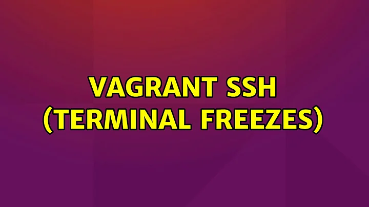 Vagrant ssh (terminal freezes) (2 Solutions!!)