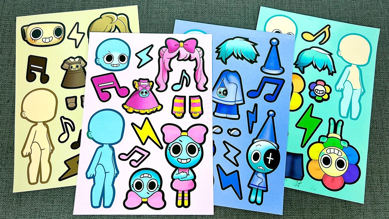 [🎩Paper DIY🎩] DANDY WORLD Compilation Stickers 🎪 Cute Horror Roblox | Oddly Satisfying ASMR