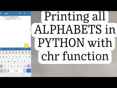 Printing all ALPHABETS in PYTHON | chr function | Sampark Dhawan