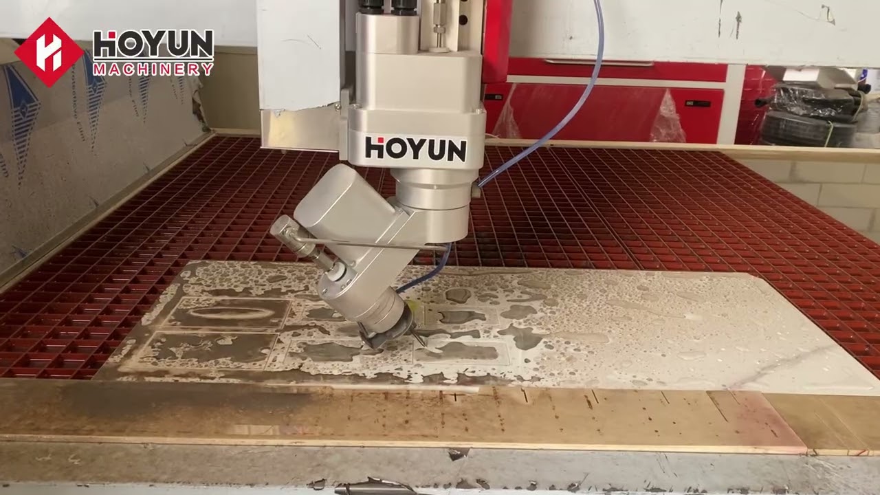 5-Axis Waterjet Cutting Sintered Stone Tissue Box | High-Precision 3D Waterjet Cutting