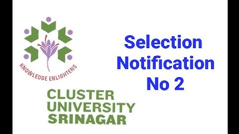 Selection notification 2|Cluster University Srinagar|5 Year integrated programmes|Honorslist😌