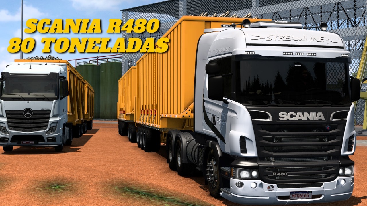SCANIA R480 NO CANAVIEIRO 80 TONELADAS | ETS 2 1.58 MODS BR