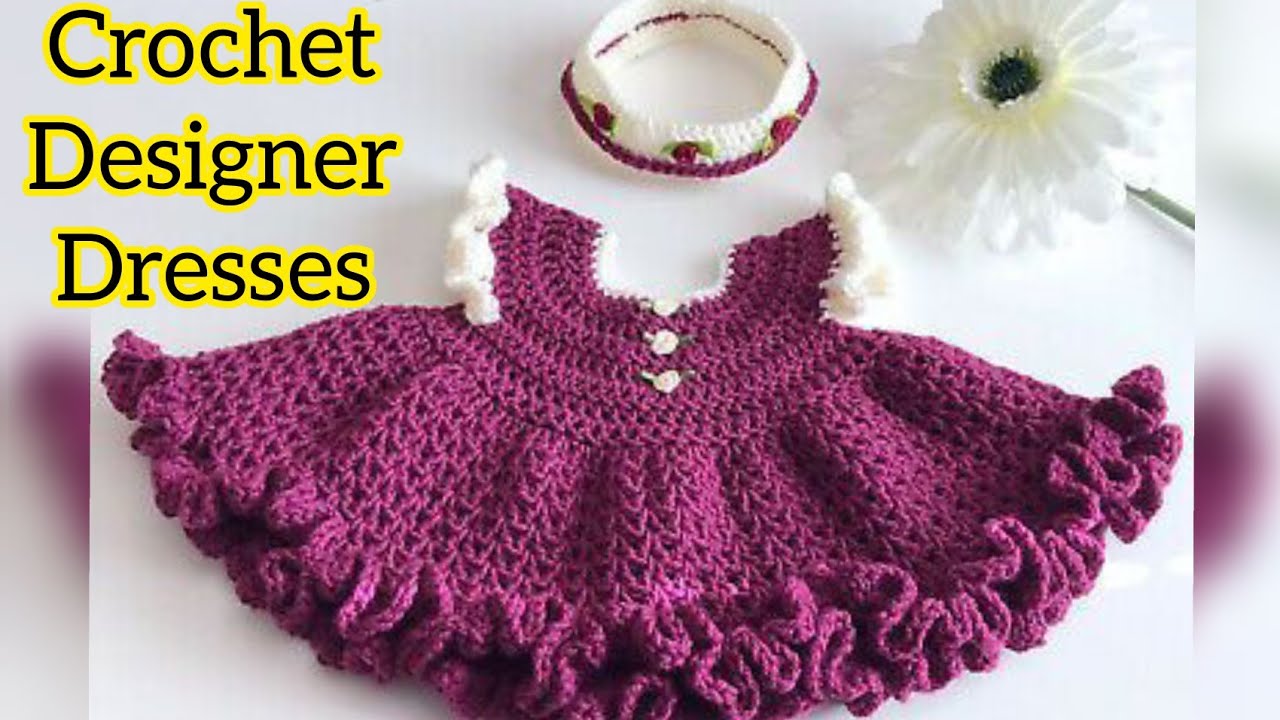 Baby Girl Frock Knitting Design In Hindi  Ladki Ke Liye Frock Bunai  Sweaterdesign Bunai Knitting  YouTube