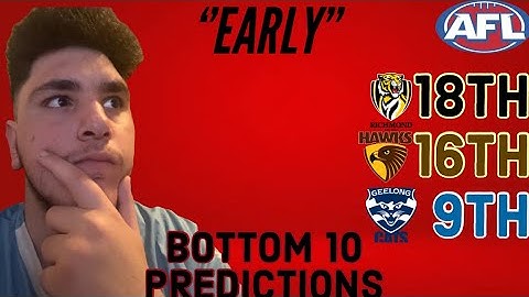 EARLY AFL BOTTOM 10 PREDICTIONS 2024