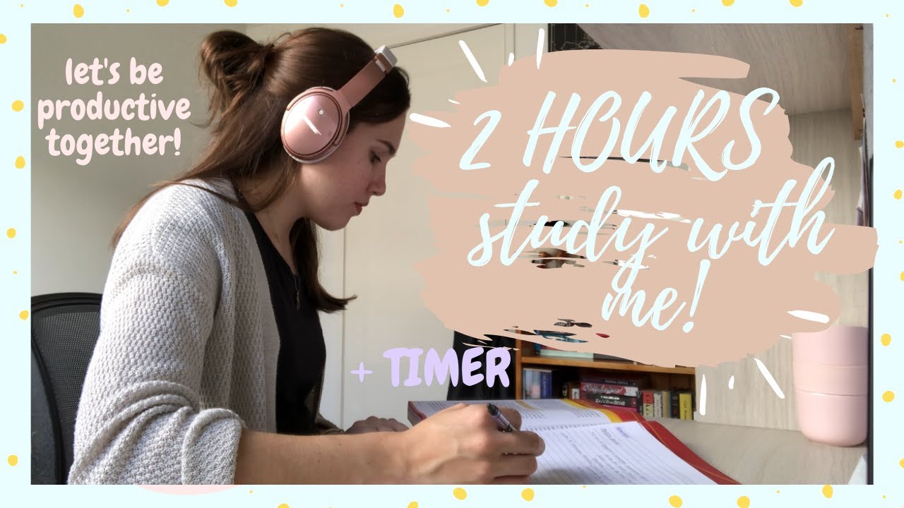 REAL TIME study with me (no music): 2 hour pomodoro session (60 min ...