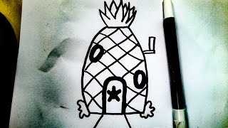Tutorial Menggambar Rumah Nanas Spongebob Squarepants Menggambar