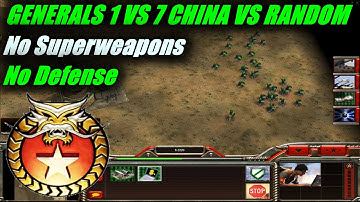 C&C Generals _1 VS 7 Brutal Armies No Defense  No Superweapons 1 China vs 7 RANDOM( Twilight Flame )