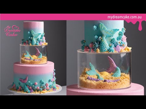 How to Make an Epic Mermaid Cake using the Hollow Cake Stand  @Rosiesdessertspot