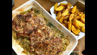 Pork neck with young cabbage, a simple recipe for a delicious dinner #neck neck #dinner