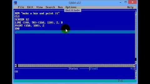 How To Make A Box And Paint It In QBASIC Screen By Hamad Baig
