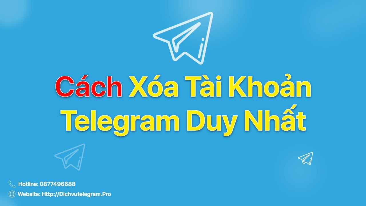 Cách xóa tài khoản telegram duy nhất - youtube
