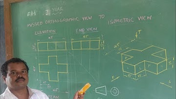 Missing orthographic view to isometric view 4 in Kannada.