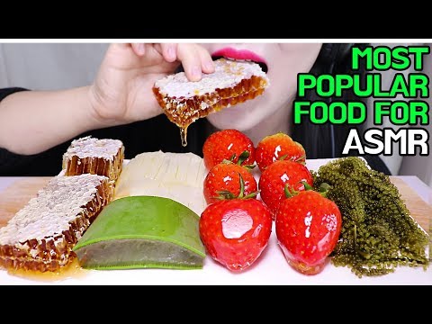 MOST POPULAR FOOD FOR ASMR *TANGHULU, ALOE VERA, HONEYCOMB, SEA GRAPES (EATING SOUNDS) NO TALKING 먹방