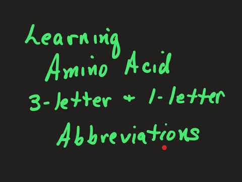 Amino Acid 3 letter and 1 letter Abbreviations 201