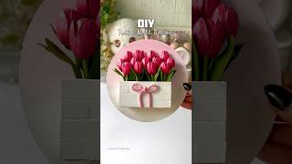 DIY tulip wall decor #shorts #walldecor #handmade #craftideas #artshorts #viralvideo