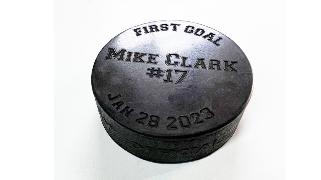 Custom Engraved Regulation size hockey pucks. Standard sized puck 3