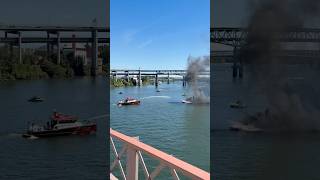 Boat fire in Portland Oregon 14/06/26 (06/14/26 🇺🇸)
No one was injured in this fire and it was eventually extinguished by the fire department
Whilst walking across the Hawthorne bridge in Portland, Oregon, I noticed some people jump out of their boat and seconds later it erupted into flames, I quickly started to record the event and recorded for 11 minutes in total. During that time a bridge operator came over to me and chatted with me for 3 minutes about this event
Luckily when the people jumped out of the boat, there were an abundance of boats already in the water which all helped by driving to pick up those that had to jump off of the now burnt boat. The boat eventually was extinguished and sank in the Willamette river Boat fire in Portland Oregon 14/06/26 (06/14/26 🇺🇸)