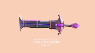 (BRAINCHILDART Armory #24) Low Poly Fantasy SWORD 3D | Blender Speed Modeling | Weapon Concept