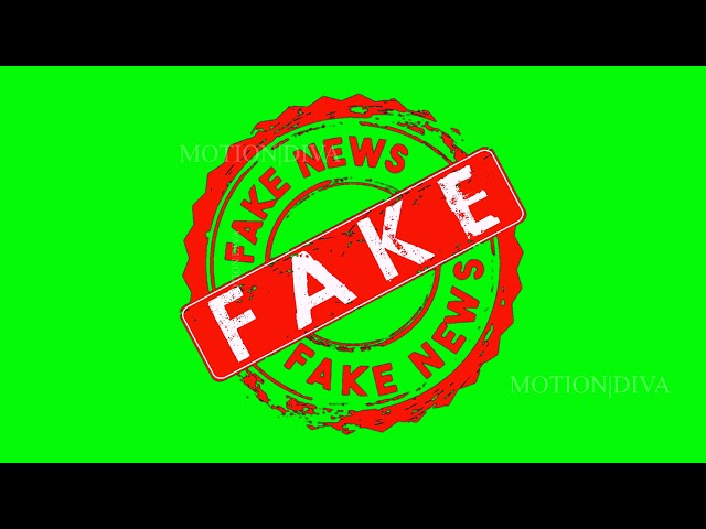 Fake news stamp green screen class=