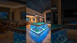 We set up a pool table aquarium #shorts #usa #interiordesign #mancave