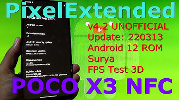 PixelExtended 4.2 UNOFFICIAL for Poco X3 NFC Update: 220313 - FPS Test 3D