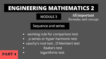 Engineering mathematics 2 Unit 3| sequence and series 1 shot video | part 4 | quick revision