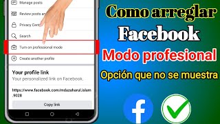 Cómo solucionar el problema de que la opción Modo profesional de Facebook no se muestra o falta 2023