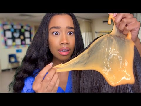 ASMR School Nurse Helps You Get Slime Out Of Your Hair 💆‍♀️😳 School Nurse Role-play