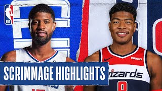 ... in their second scrimmage orlando, the la clippers defeated
washington wizards, 105-100. pa...