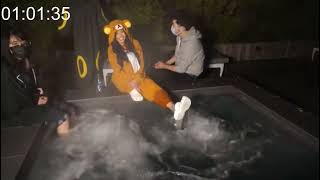 Valkyrae birthday countdown in hot tub!
