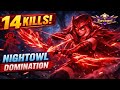 14 KILLS with Miya Nightowl 😈 INSANE Damage Gameplay! #mobilelegends #mlbb #mlbbcreatorcamp #mlb 