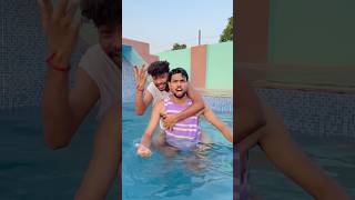 Swimming pool me shark aa gyi part 4 #comedy #funny #cutebaby #shortsfeed #viralvideo