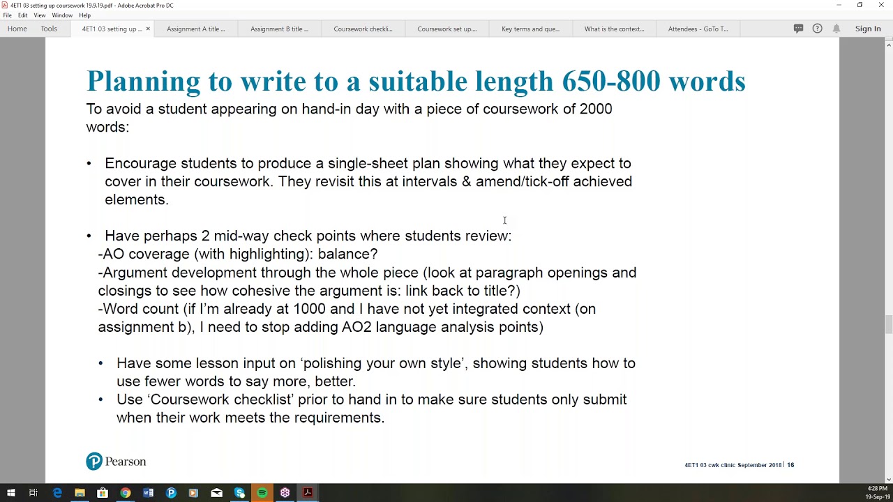 edexcel coursework sample