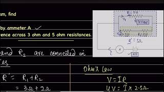 In the circuit diagram, find(i) The total resistance .(ii) The current shown by the ammeter A..