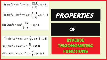Properties of Inverse Trigonometric Functions (Video-2 - Chapter-2)