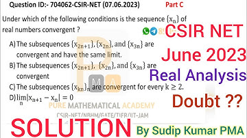CSIR NET June 2023 | Mathematics | Real Analysis Solution | Q.No 704062 | December 2022 | Sudip Sir