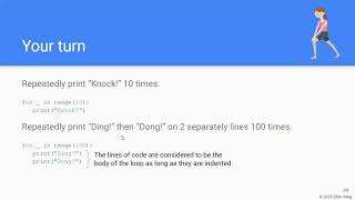 CS3A, Week 4, for loop, basics (with no assumption of knowledge of list)