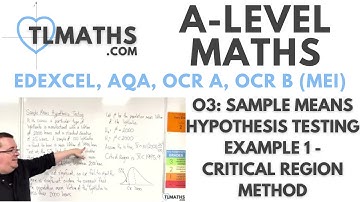 A-Level Maths: O3-04 Sample Means Hypothesis Testing Example 1 - Critical Region Method