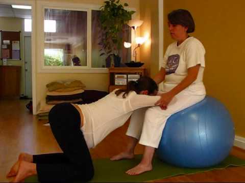 Active Birth Centre - Yoga Pose: Child's Pose Over a Ball - Active