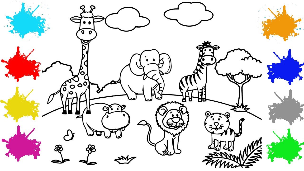 Раскраска звери для детей распечатать COLORING PAGES FOR KIDS, ANIMALS COLORS, coloring for childrens, dibujos para ni