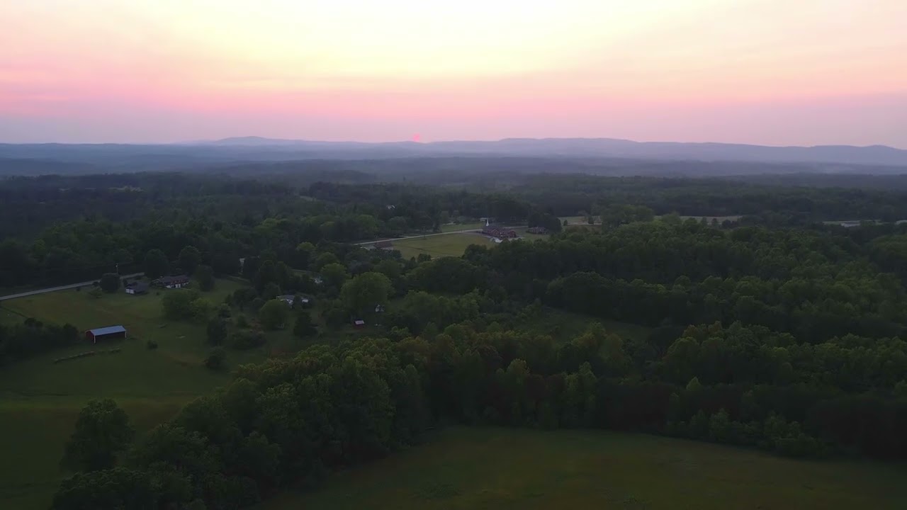 Aerial Sunset View Over Pittsylvania County, VA