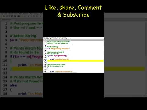 Actual String program in Perl || #shorts