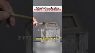 Watch a Craftsman Turn Scrap Metal Into an Insane War Hammer!  #EpicCraft #DIYArt #LegendaryWeapon
