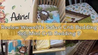 Review Wowelife Safari Crib Bedding Set, Mini Crib Bedding Set Boy 3-Piece Mini Crib Comforter Set,