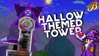 How to Build a Wizard Tower in Terraria | NPC Housing | Terraria 1.4 | Hallow themed build